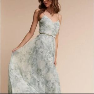 BHLDN Jenny Woo Inesse Maxi Dress in Mist Multi